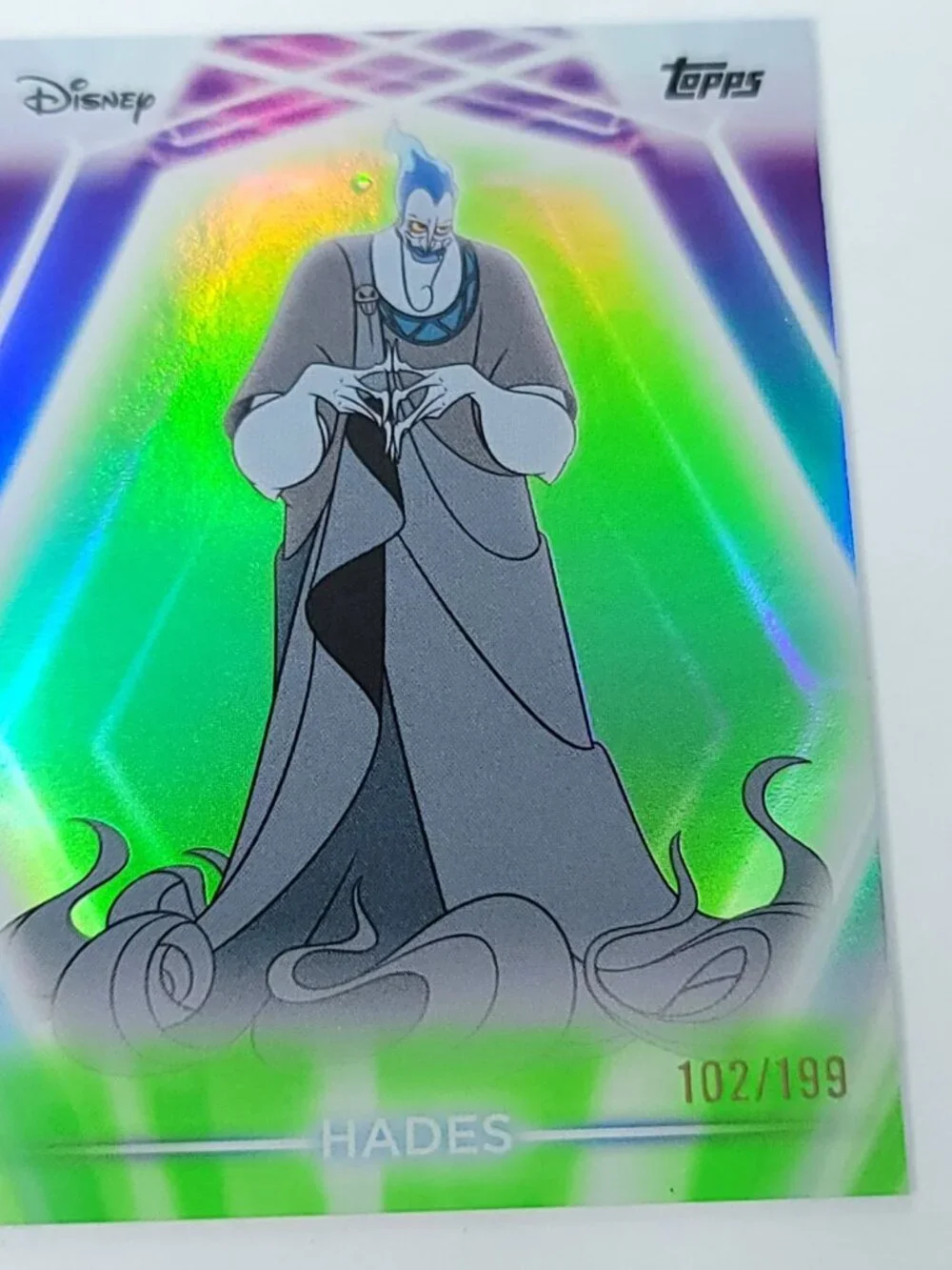 Hades Topps 2026 Disney Neon Holo Parallel Refractor Limited 102/199 Small Mark - Picture 1 of 4